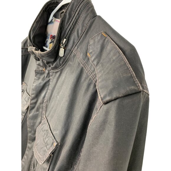 Tommy Bahama Jackman Mens Black Coated Denim Trucker Jacket XL - Picture 6 of 16